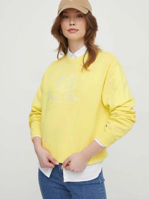 Bluza bawełniana Tommy Hilfiger żółta