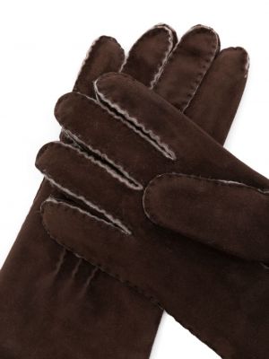 Rękawiczki zamszowe Moorer brązowe