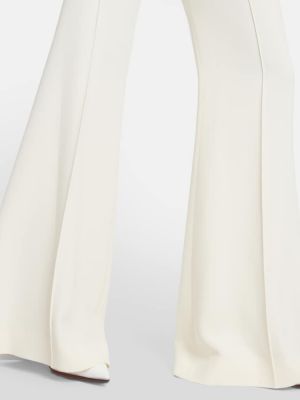 Pantalon à fleurs asymétrique Elie Saab blanc