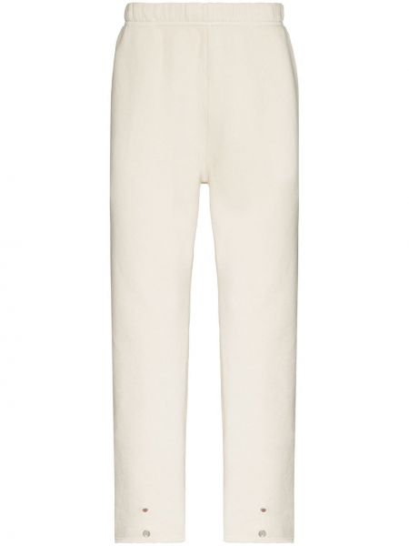 Памучни спортни панталони с копчета Les Tien бяло