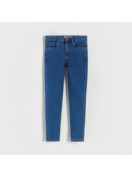 Skinny džíny s vysokým pasem Reserved modré