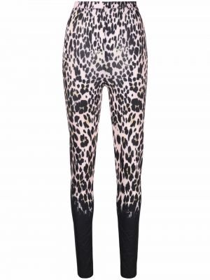 Leggings cu imagine cu model leopard Roberto Cavalli roz