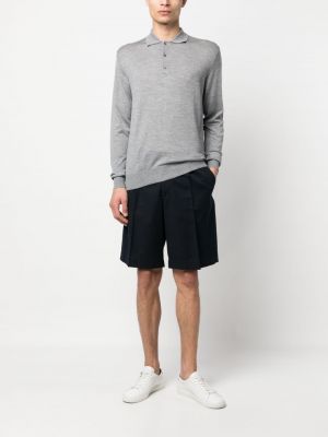 Polo en tricot avec manches longues Corneliani gris
