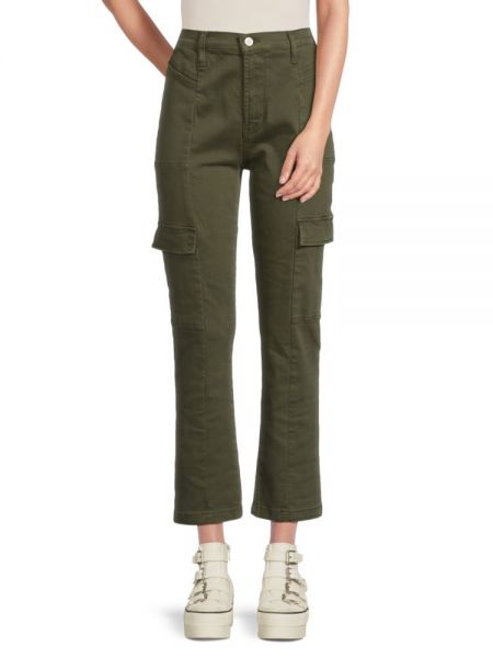Прямые джинсы с высокой талией Hudson зеленые