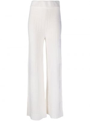 Pletené kašmírové kalhoty Lanvin bílé
