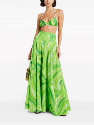 Bavlněné dlouhá sukně s potiskem Pucci zelené