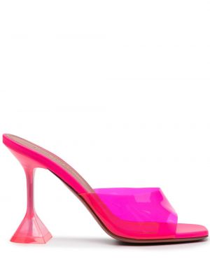 Priehľadné sandále Amina Muaddi ružová