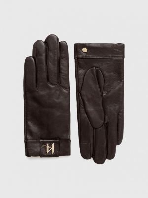 Mănuși din piele Karl Lagerfeld maro