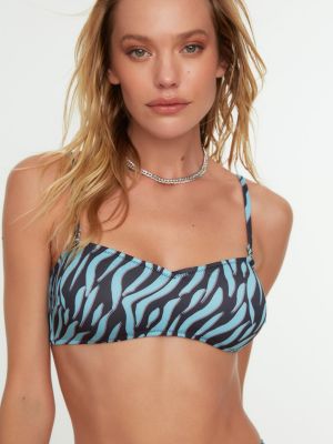 Bikini cu model zebră Trendyol gri