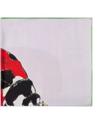 Fular de mătase cu imagine Burberry alb