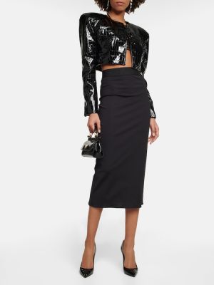 Midi sukně z nylonu jersey Dolce&gabbana černé