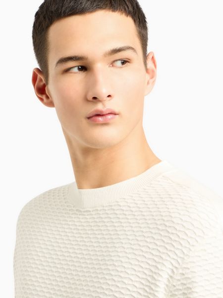 Хлопковый свитер Armani Exchange белый