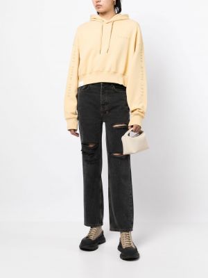 Kapučdžemperis ar apdruku Izzue dzeltens