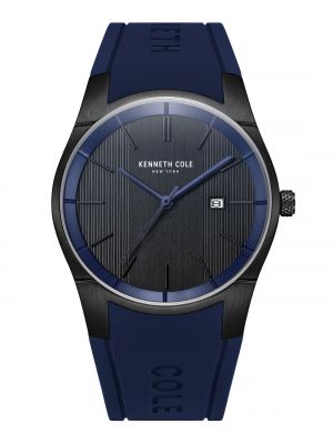 Мужские современные классические часы на силиконовом ремешке 42 мм Kenneth Cole New York синие