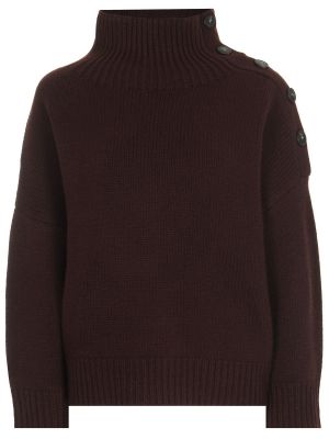 Шерстяной свитер Yves Salomon коричневый