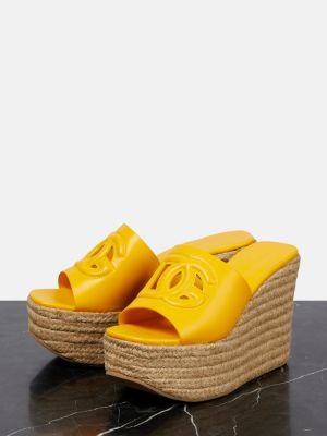 Кожени ниски обувки Dolce&gabbana жълто