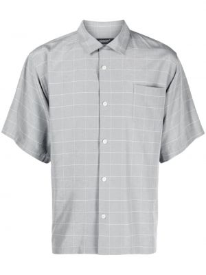 Карирана копринена риза Undercover сиво