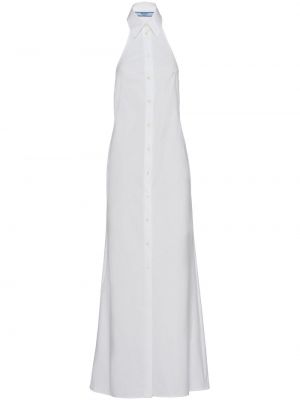 Bombažna srajčna obleka Prada bela