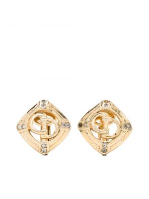 Boucles d'oreilles à boucle Christian Dior doré
