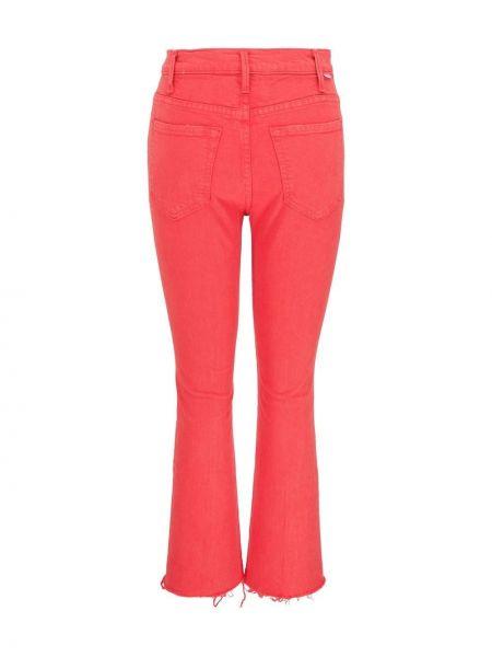 Jeans taille haute large Mother rouge