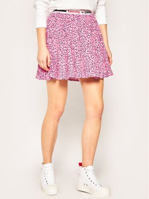 Traper suknja s printom Tommy Jeans ružičasta