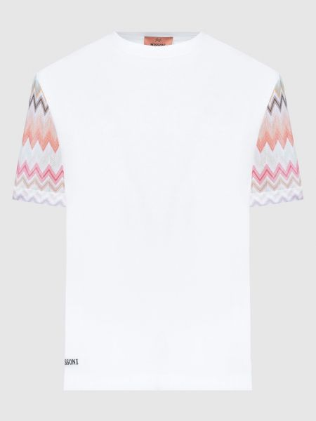 Белая футболка с вышивкой с геометрическим узором Missoni