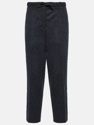 Шерстяные прямые брюки Jil Sander серые