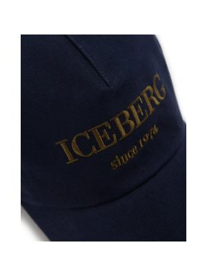 Gorra con bordado de algodón Iceberg azul