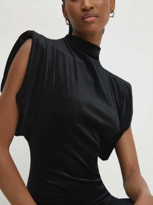 Кадифена мини рокля Answear Lab черно
