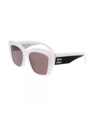 Okulary przeciwsłoneczne oversize Miu Miu białe