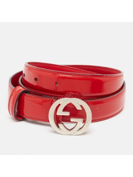 Cinturón de cuero retro Gucci Vintage rojo