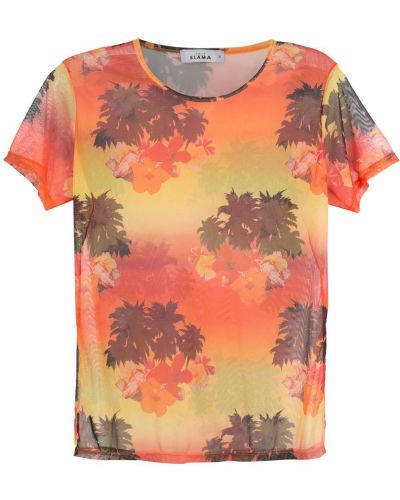 T-shirt à imprimé à imprimé tropical Amir Slama orange