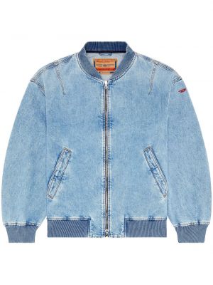 Denim jakna z vezenjem Diesel modra