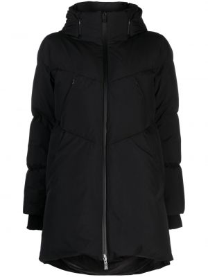 Péřová bunda na zip s kapucí Herno černá