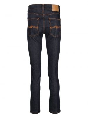 Slim fit skinny džíny s nízkým pasem Nudie Jeans modré