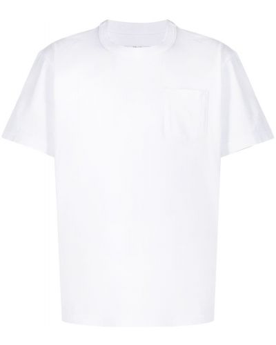 Medvilninis marškinėliai su kišenėmis Sacai balta