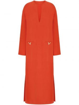 Robe mi-longue en crêpe Valentino Garavani orange