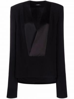 V-hals lang blazer Balmain svart