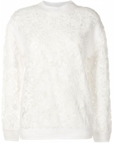 Jersey con bordado de flores de tela jersey Ermanno Scervino blanco