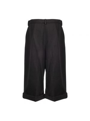 Pantalones cortos de cintura alta oversized Saint Laurent negro