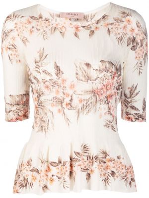 Kort blus med mönster i blommigt Twinset