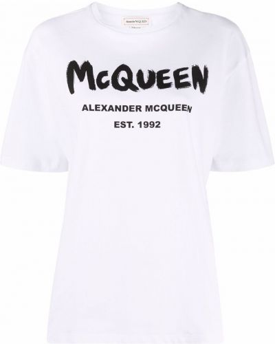 T-shirt con stampa Alexander Mcqueen bianco