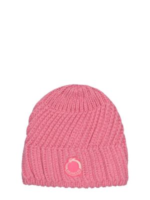 Vilnonis kepurė Moncler rožinė