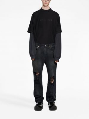 Straight fit džíny s dírami Balenciaga černé
