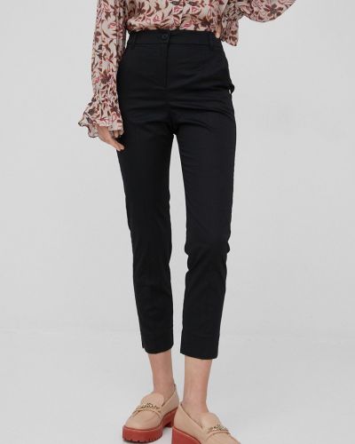 Pennyblack pantaloni femei, culoarea negru, fason tigareta, high waist