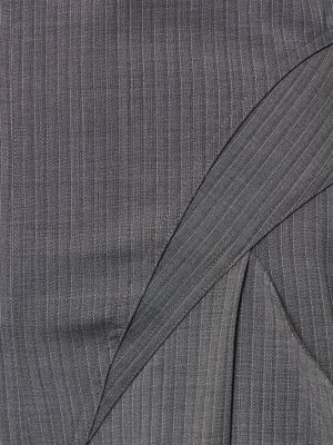 Voľné pruhované vlnené nohavice Alessandro Vigilante sivá