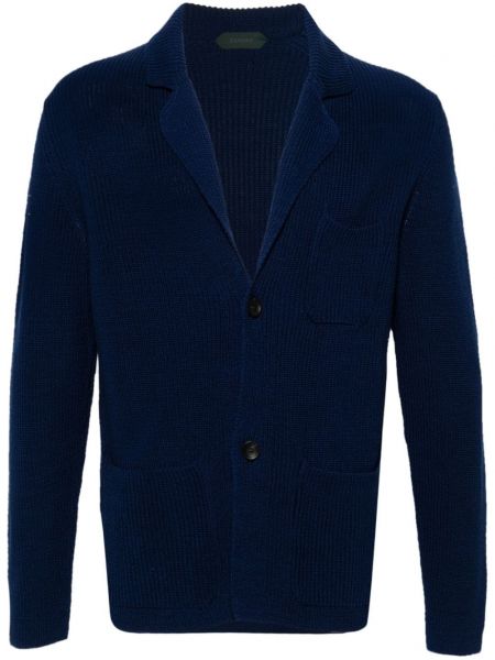 Blazer en coton en tricot Zanone bleu