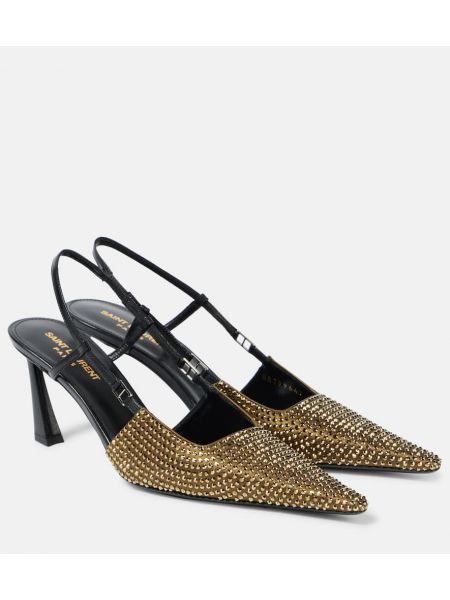 Slingback sateng pumps Saint Laurent gull