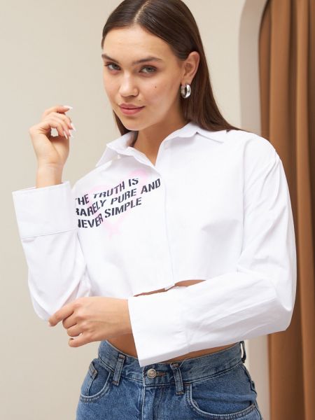 Košulja s printom s uzorkom srca Laluvia bijela
