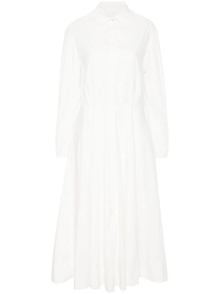 Pamučni haljina s kragnom Forte_forte bijela
